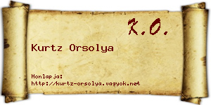 Kurtz Orsolya névjegykártya